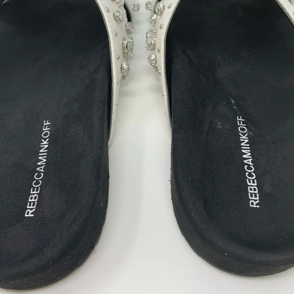 Rebecca Minkoff White Theo Jewels Leather Sandal